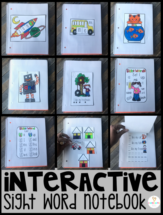 Are you looking for sight word activities for kindergarten that the children will be able to take home and share with families?  Interactive Sight Word Notebooks, are exactly what you need to introduce and continue to practice sight words with your students.