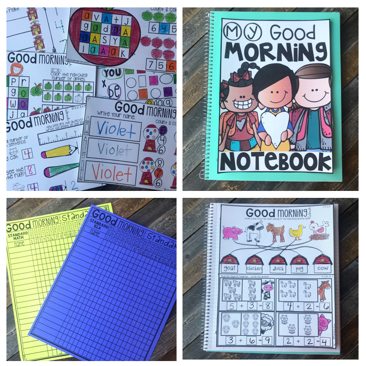 Morning Work Collective Notebook for the Year {Kindergarten}