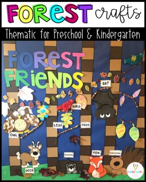 Are you looking for a fun age appropriate crafts for kids to build fine-motor skills and increase student ability to follow directions?  Then you will love Forest Crafts for Kids.  Increase student vocabulary and readiness skills as they are completing fun crafts.  Turn your room into a forest full of their work. 