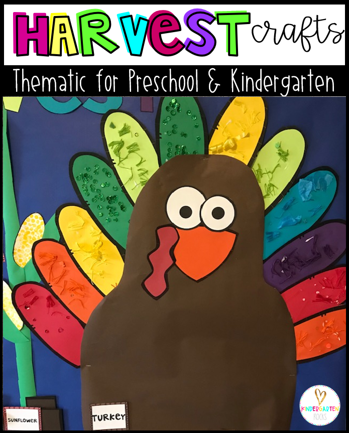 The kids will love decorating these feathers.  They are a great addition to the class bulletin board and is included in our Fall Crafts for Kindergarten and Preschool.  Step by step directions are included!