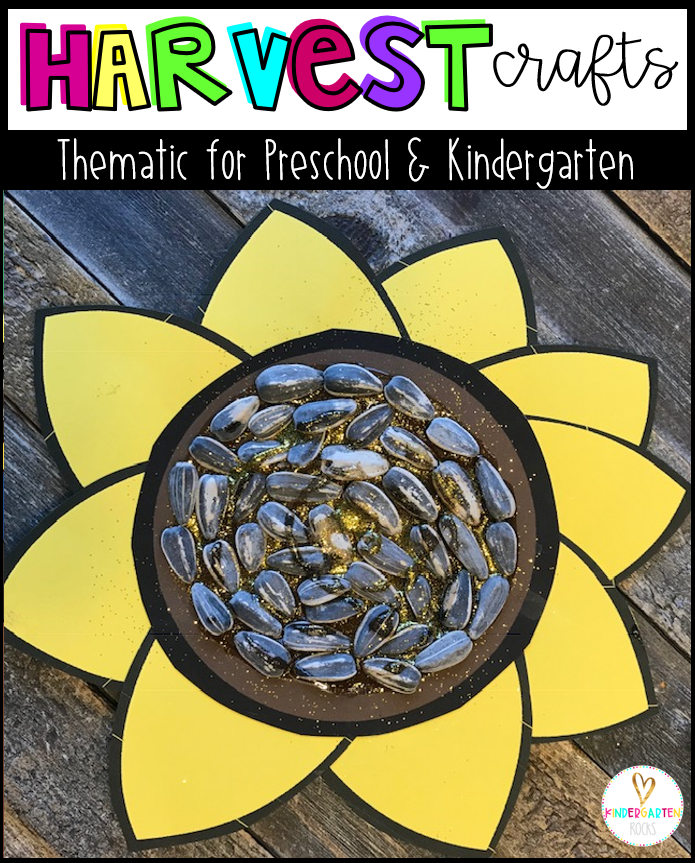 This adorable sunflower is a part of our Fall Crafts for Kindergarten and Preschool.  Step by step directions are included!