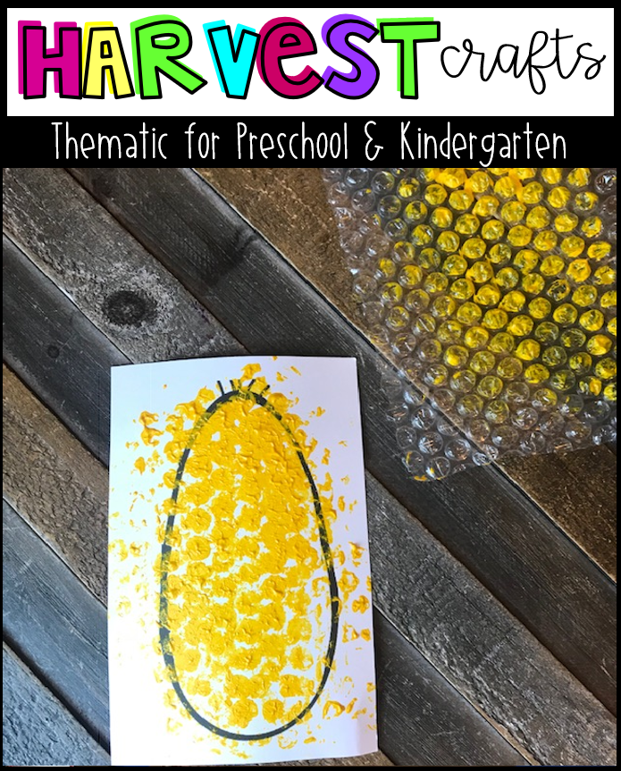 Corn Print Craft makes a great addition to a bulletin board and is included in our Fall Crafts for Kindergarten and Preschool.  Step by step directions are included!
