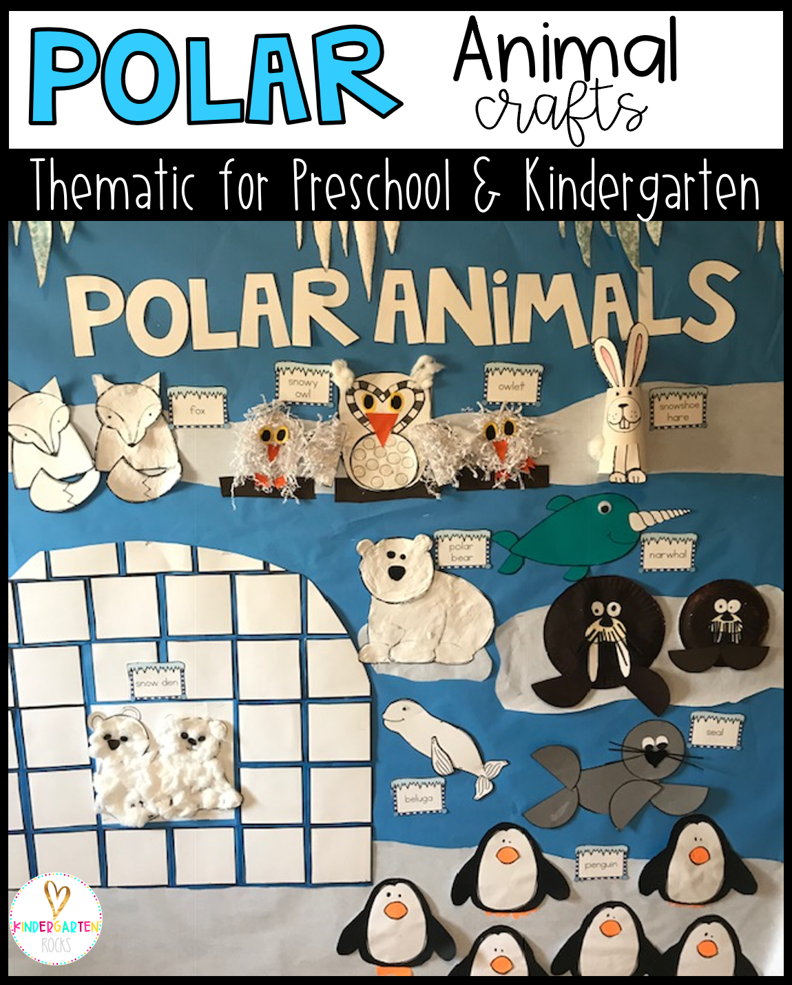 Are you looking for a fun age appropriate crafts for kids?  Then you will love Polar Animal Crafts for Kids.  This unit is perfect for winter, December and January themed units.  Increase student vocabulary and readiness skills as they are completing fun crafts. 