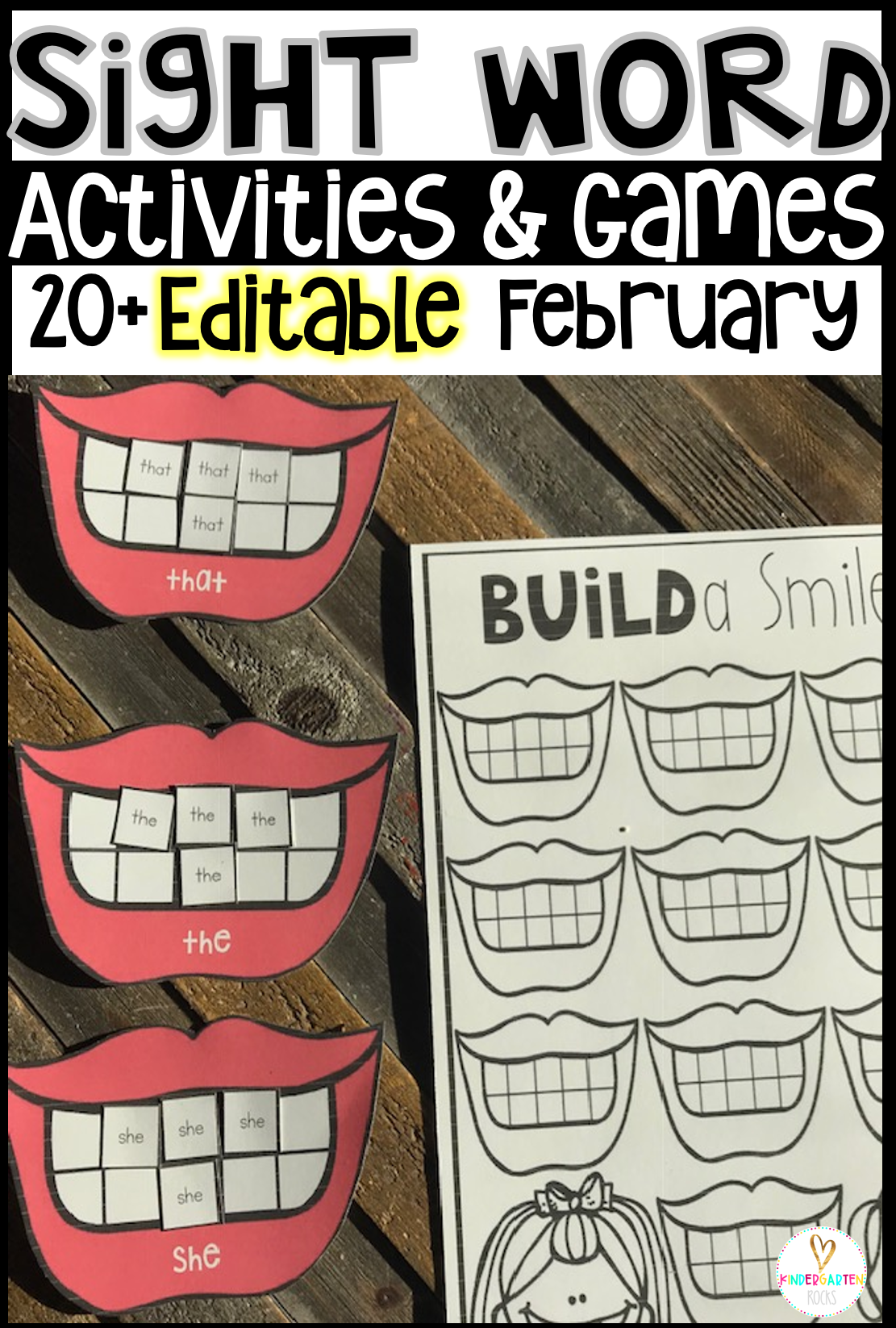 Are you looking for Valentine's Day, Groundhog and Dental themed editable sight word activities that you can change to meet the needs of your kindergarten or first grade students? Then, you will love Editable Sight Words Printables, Activities and Games for February. 