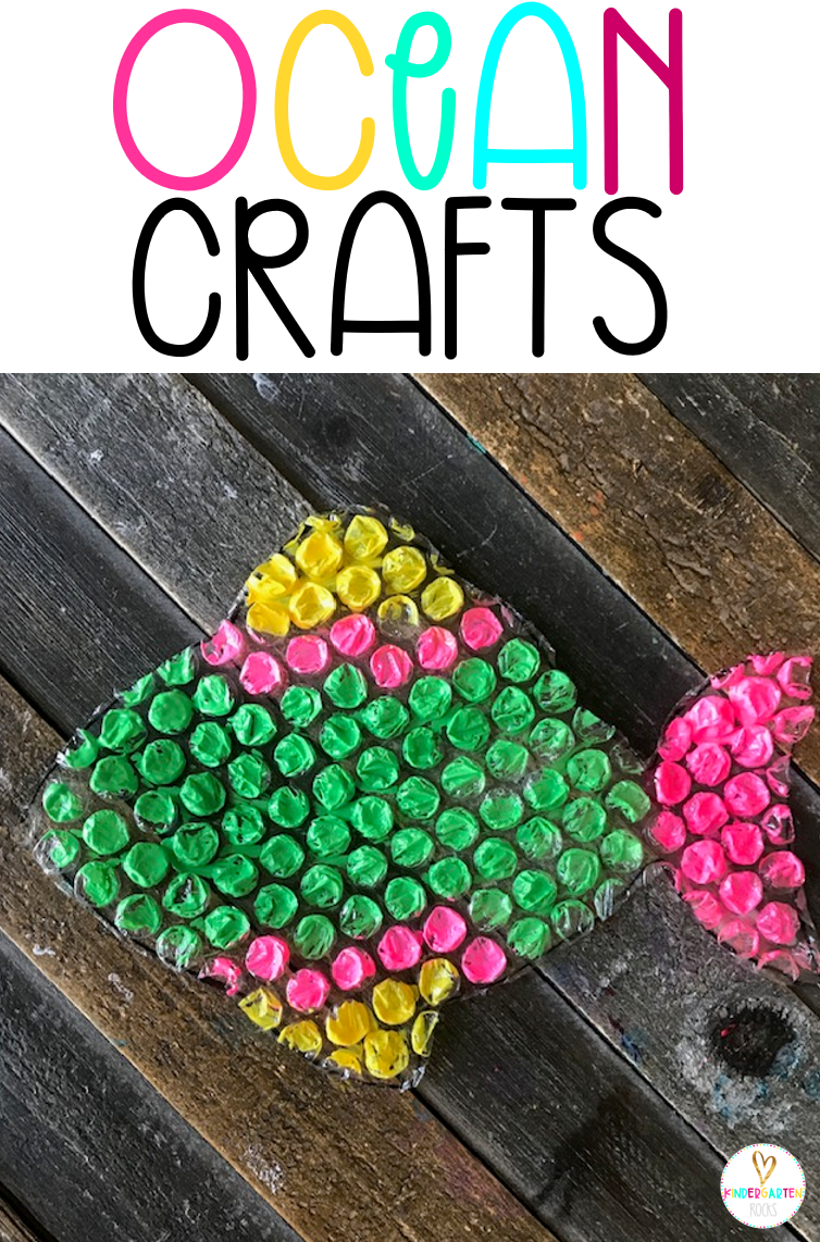Are you looking for a fun age appropriate crafts for kids?  Then you will love Ocean Crafts for Preschool.  This unit is perfect for your Ocean unit at any time throughout the year.  Increase student vocabulary and readiness skills with hands on crafts. #crafts #forkids #oceancrafts #preschool #handsonactivities