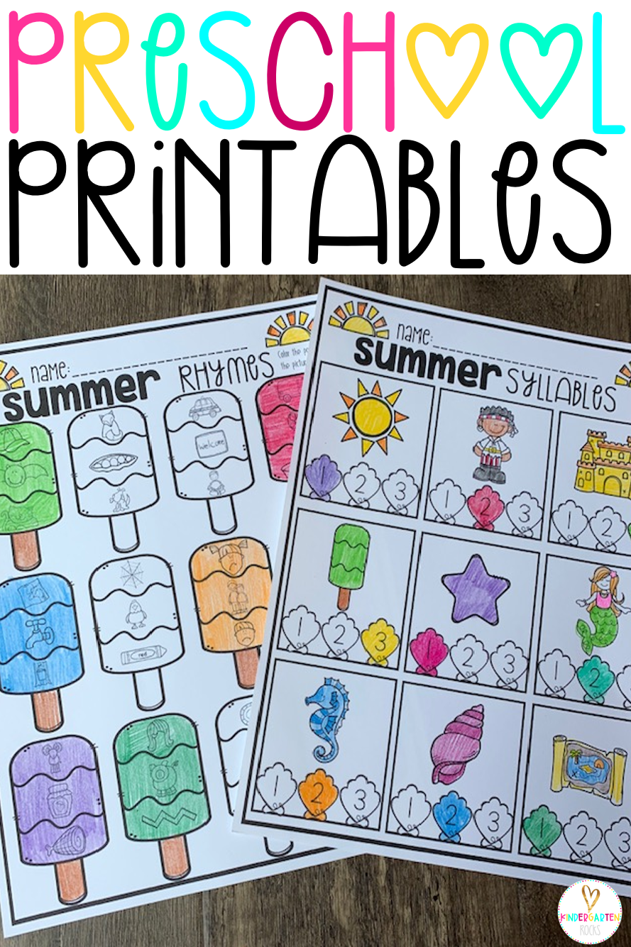 Are you looking for fun and engaging preschool worksheets and printables for the summer and to help your children get ready for kindergarten? Then, you will love Preschool Printables! #preschool #printables #activities #gettingreadyforkindergarten #worksheets
