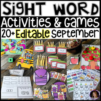 September themed sight word activities