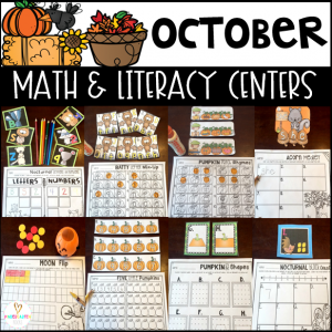 October Math and Literacy centers