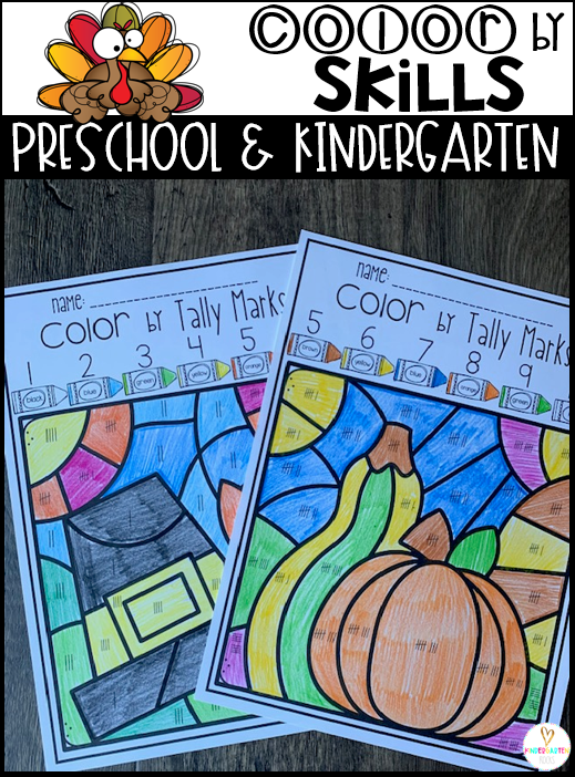 Thanksgiving Activities Color by Tally Marks