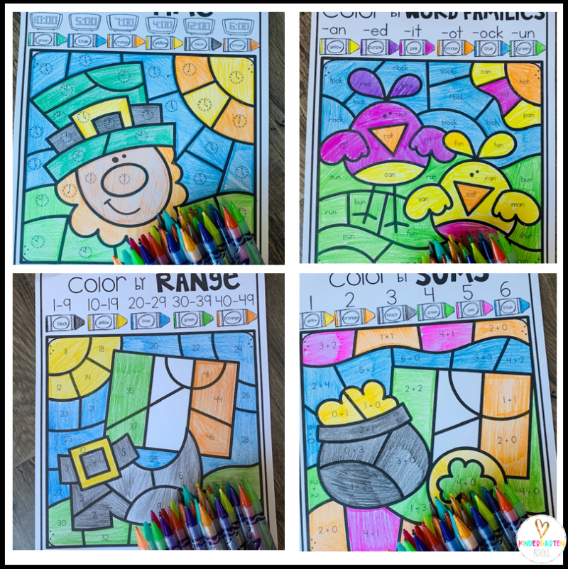 St. Patrick’s Day and Spring Activities Color by Skills {EDITABLE} Spring