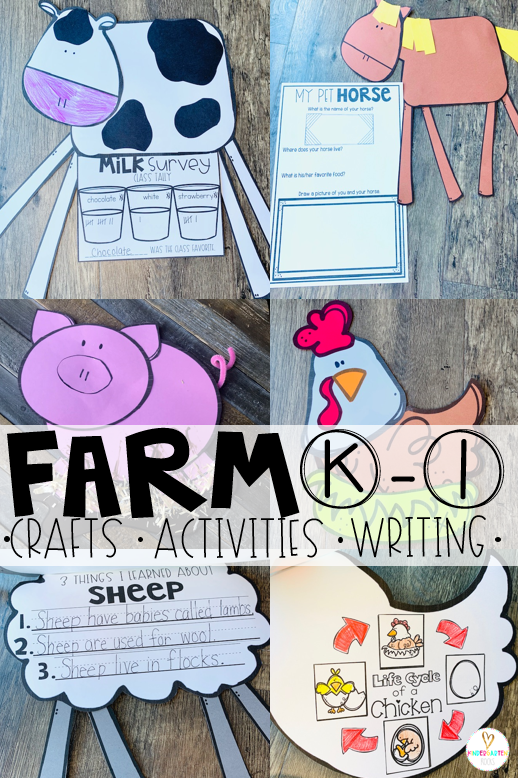 Are you looking for fun farm animals activities and farm animals crafts for kids? Then you will love our Farm Animals for Kids Unit. It is full of non-fiction passages, comprehension pages and tons of activities.