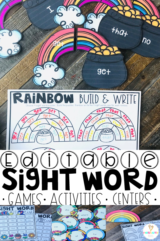 Are you looking for spring themed hands on editable sight word games that you can change to meet the needs of your kindergarten and/or first grade children? Then, you will love Editable Sight Words Games for Spring. Type in 20 sight words on one list and they will spread throughout all of the activities.
