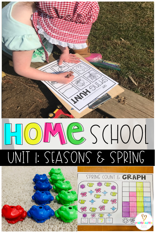 Are you new to home schooling? Are you looking for simple low prep organized activities for your kindergarten student? Then you will love our home school unit Season's and Spring. This unit is perfect for parents working at home. The lessons for reading and math are about an hour each.