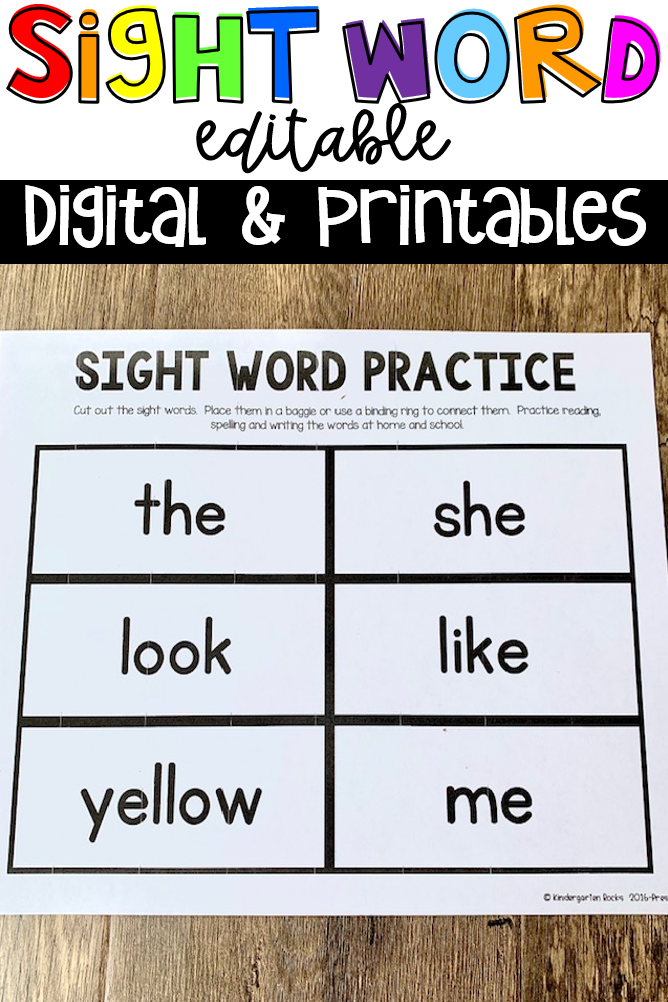 Are you looking for a fun way to practice sight words? Then you will like our Digital and Printable Sight Words Editable Printables and Digital Activities.