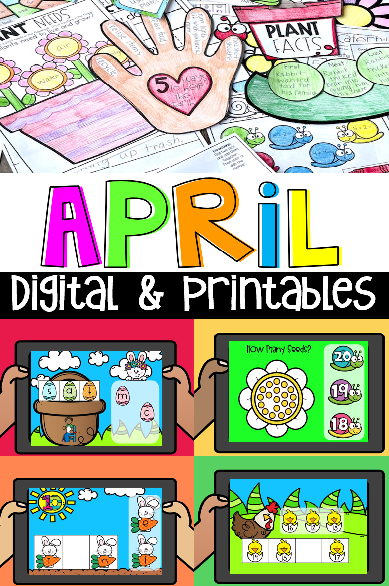Are you looking for meaningful activities that are both digital and printable? April Math and Literacy Digital and Printables are just what you need!