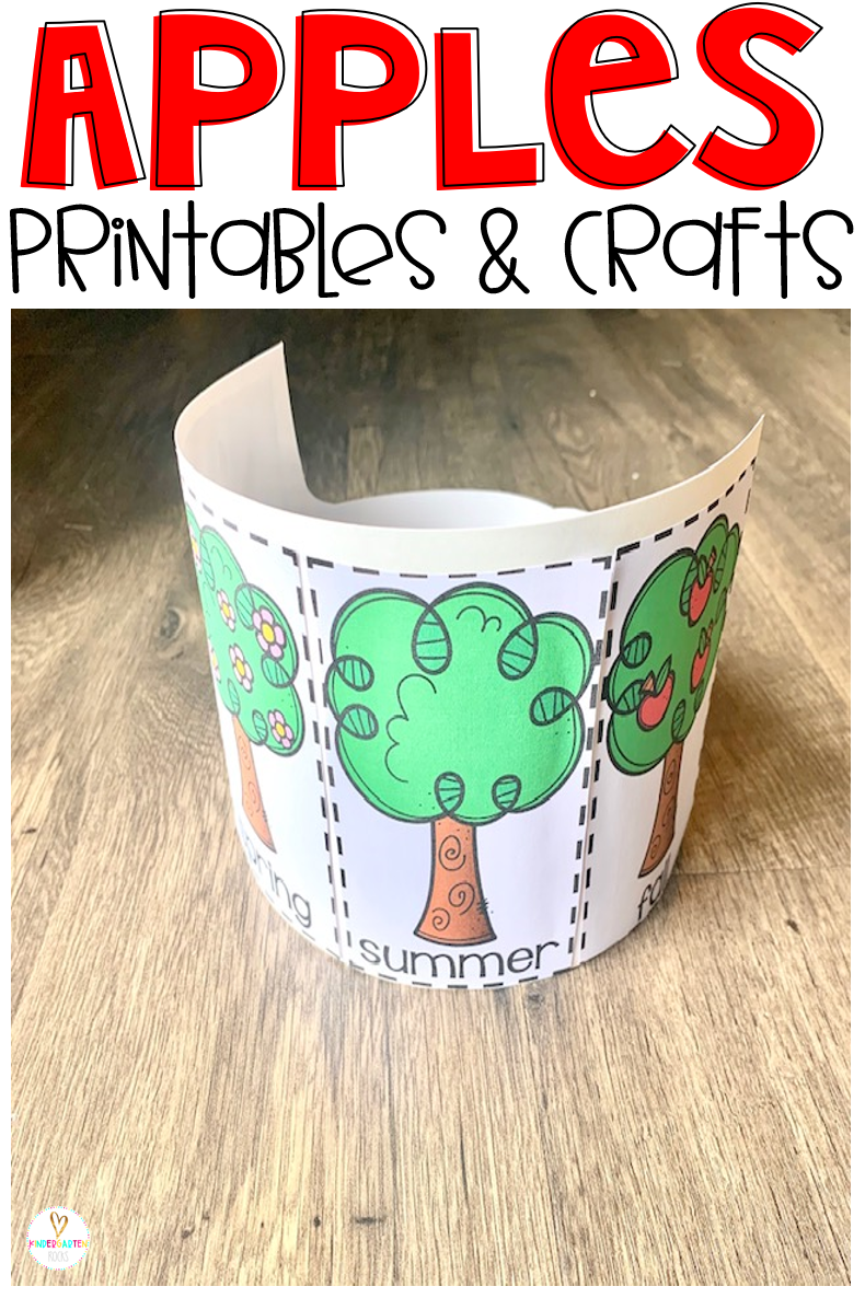 All About Apples Worksheets, Crafts and Printables black and white no prep packet has everything you need to teach your apple unit in Kindergarten.