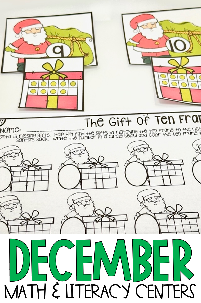 Are you looking for fun Christmas, gingerbread men, the five senses, holiday and winter themed math and literacy centers and activities for your kindergarten students? They will love December Math and Literacy Centers!