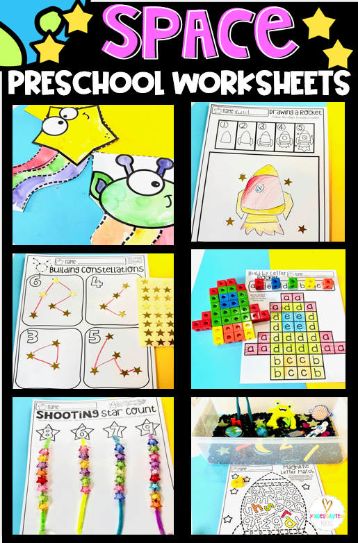 Are you looking for no-prep math and literacy worksheets for your preschool space unit? Then your class will love our Space Worksheets for Preschool. The activities are engaging and fun and are perfect for the second semester in preschool!