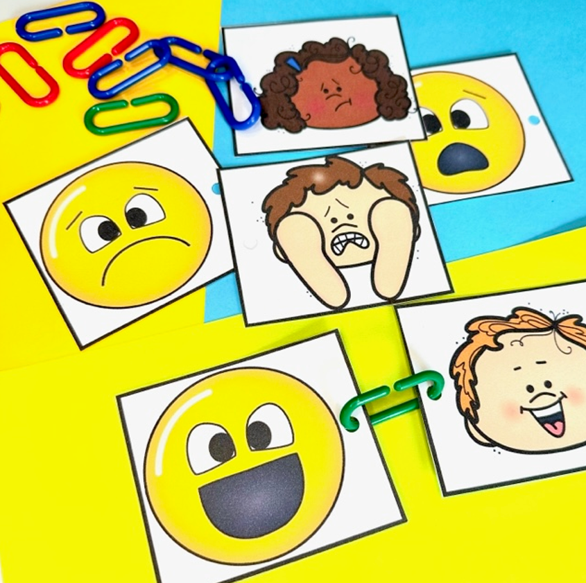 Are you looking for fun back to school, All About Me math and literacy centers or morning bin activities> Then you will love this cute Feeling Matching Game activity.