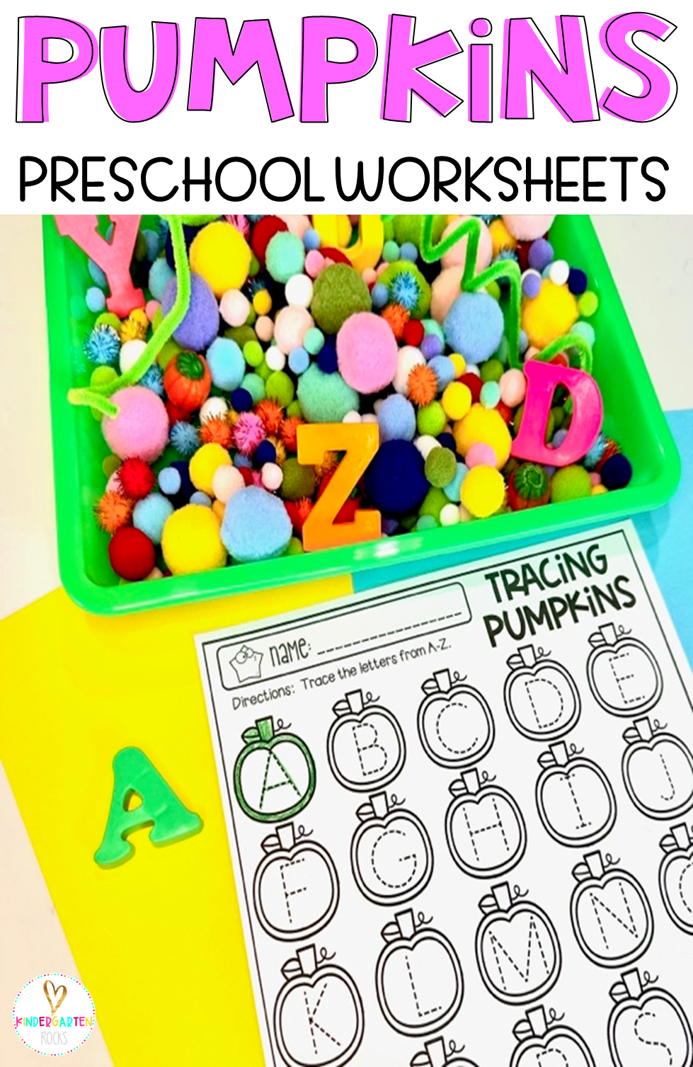 Pumpkin Math and Literacy Worksheets and Printables for Preschool is perfect for your preschool classroom. The boys and girls will choose a magnetic letter and then trace the number the matching color and color the pumpkin to match.