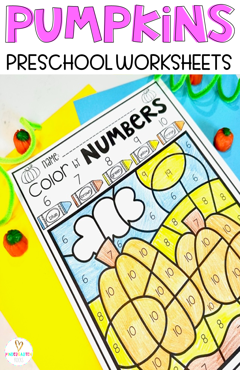 Pumpkin Math and Literacy Worksheets and Printables for Preschool is perfect for your preschool classroom. The boys and girls will color the picture by numbers.
