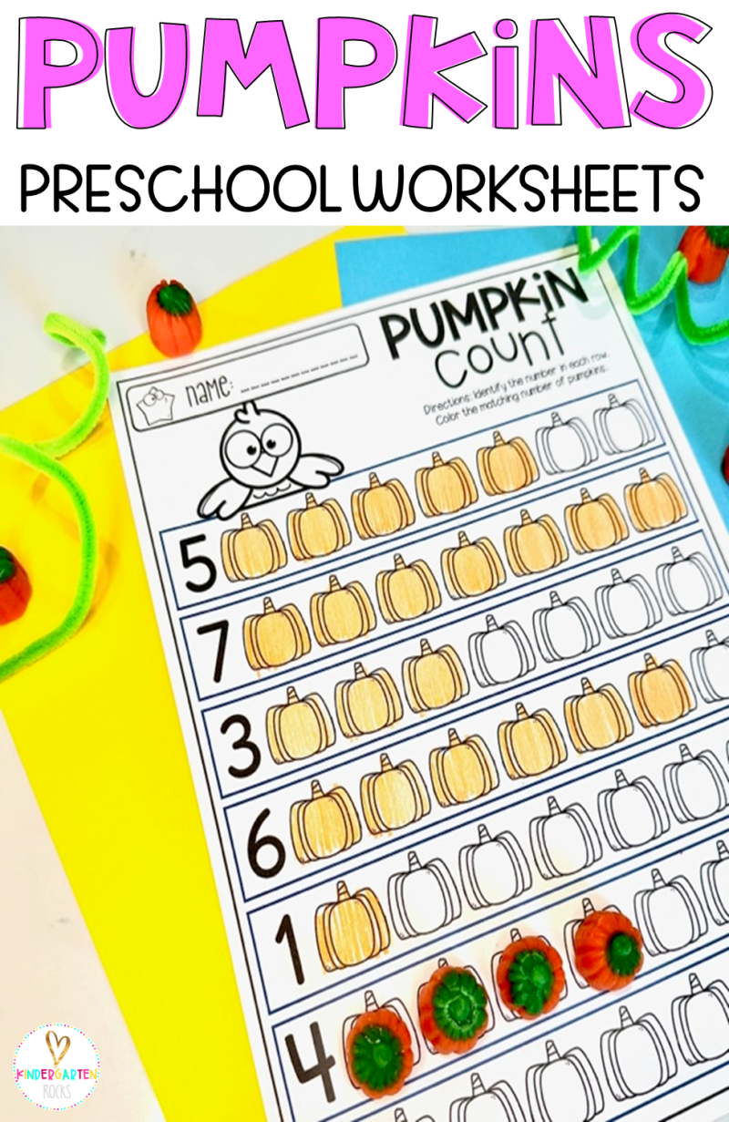 Pumpkin Math and Literacy Worksheets - Kindergarten Rocks Resources