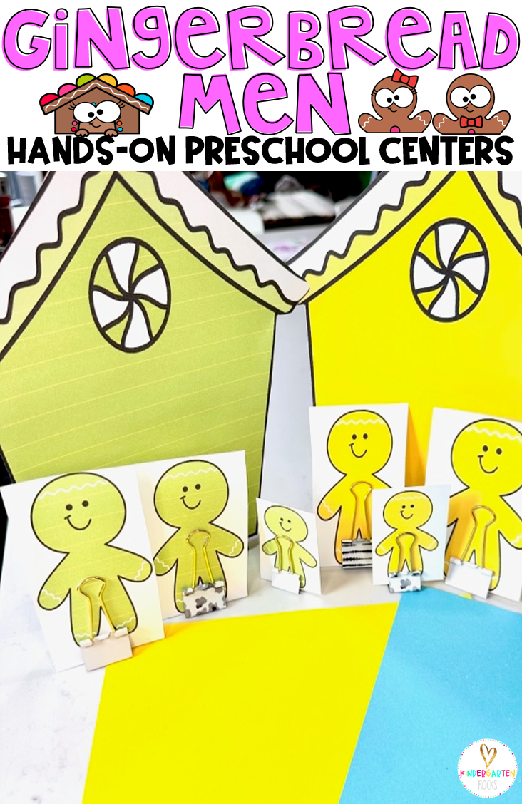 Are you looking for gingerbread men math and literacy centers and activities or morning bin activities that you can prep quickly for your preschool classroom for the month of December? Then you will love our Gingerbread Men Math and Literacy Centers and Activities.