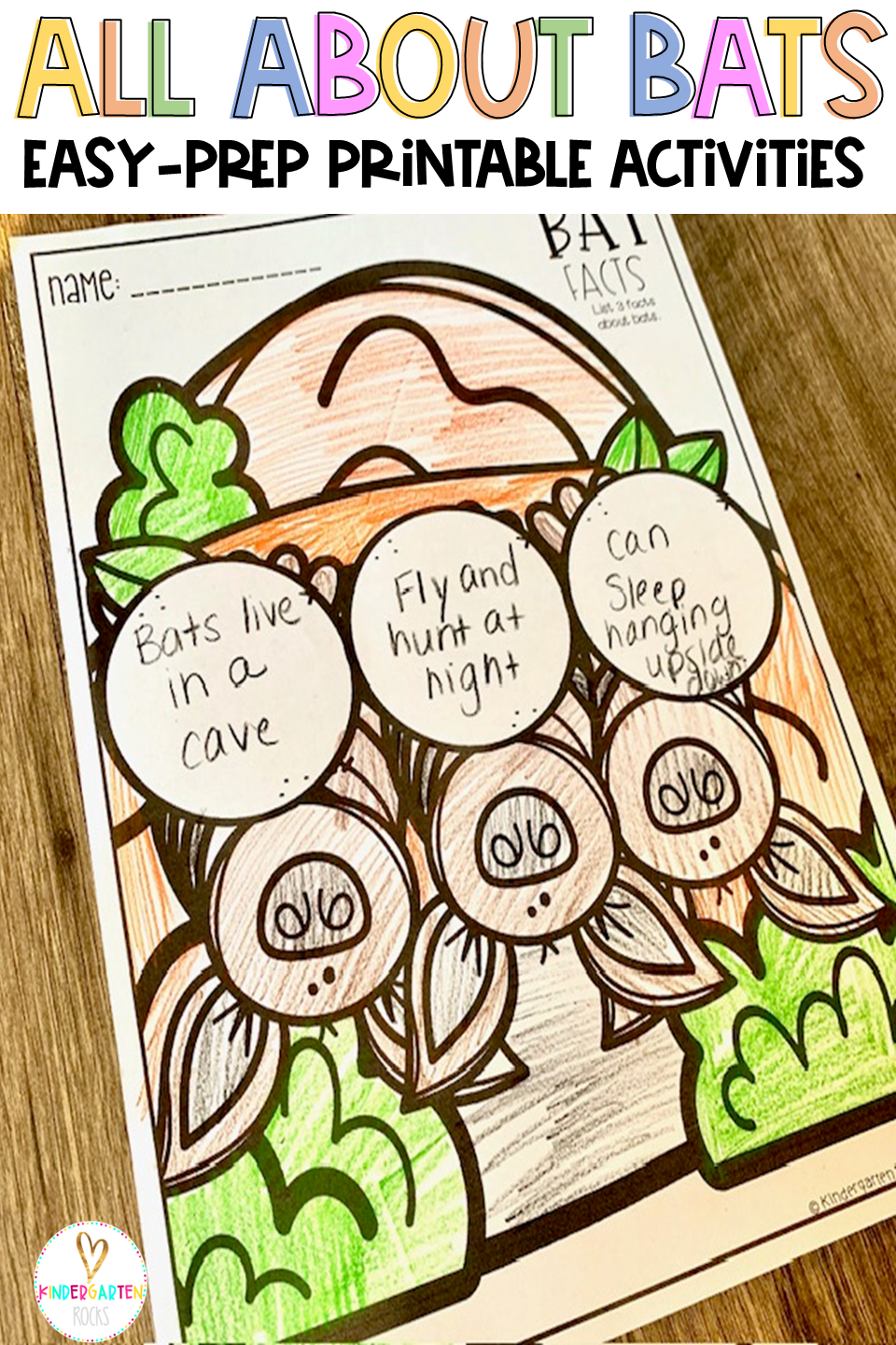 Are you looking for an All About Bats science and literacy worksheets and activities that are factual and easy to prep? Then our All About Bats Printables Unit is the perfect no-prep packet for your kindergarten classroom.