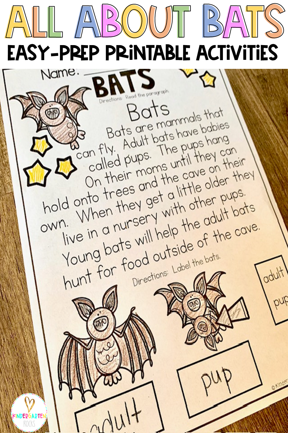 Are you looking for an All About Bats science and literacy worksheets and activities that are factual and easy to prep? Then our All About Bats Printables Unit is the perfect no-prep packet for your kindergarten classroom.