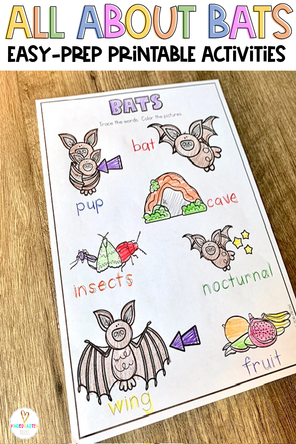 Are you looking for an All About Bats science and literacy worksheets and activities that are factual and easy to prep? Then our All About Bats Printables Unit is the perfect no-prep packet for your kindergarten classroom.