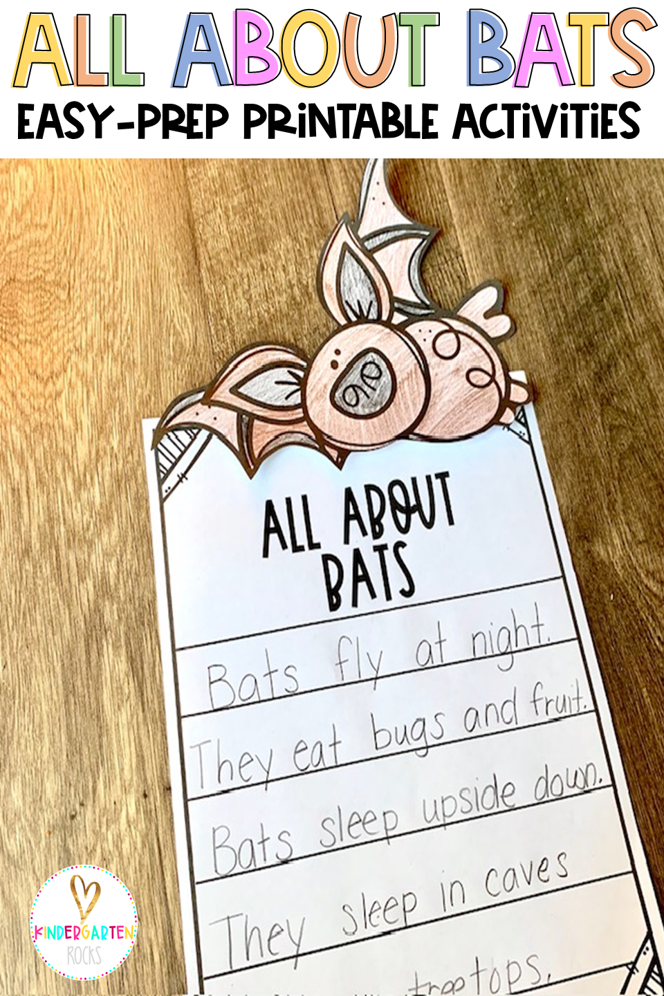 Are you looking for an All About Bats science and literacy worksheets and activities that are factual and easy to prep? Then our All About Bats Printables Unit is the perfect no-prep packet for your kindergarten classroom.
