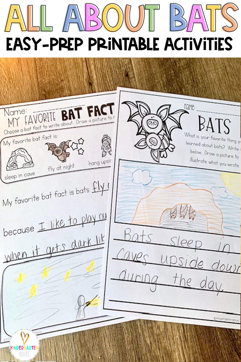 Are you looking for an All About Bats science and literacy worksheets and activities that are factual and easy to prep? Then our All About Bats Printables Unit is the perfect no-prep packet for your kindergarten classroom.