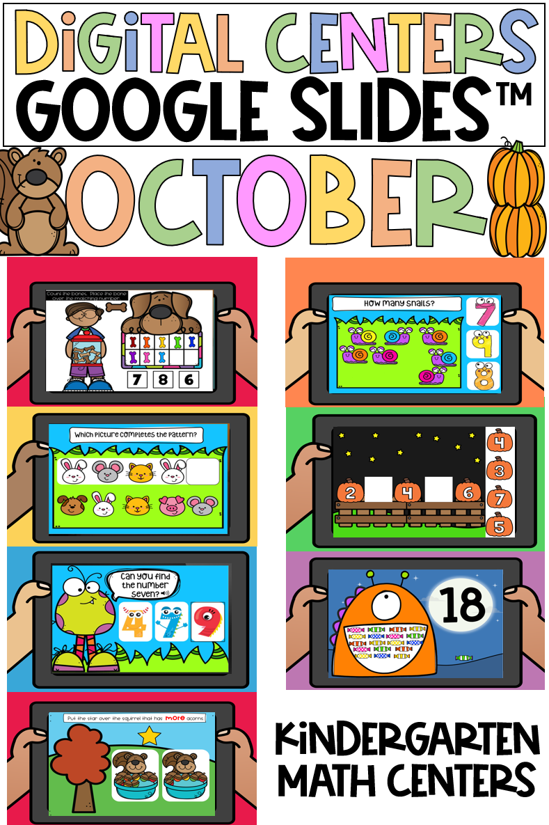 Make October learning fun, engaging, and easy to prep with these October Back to School Digital Kindergarten Math and Literacy Activities for Google Slides™!