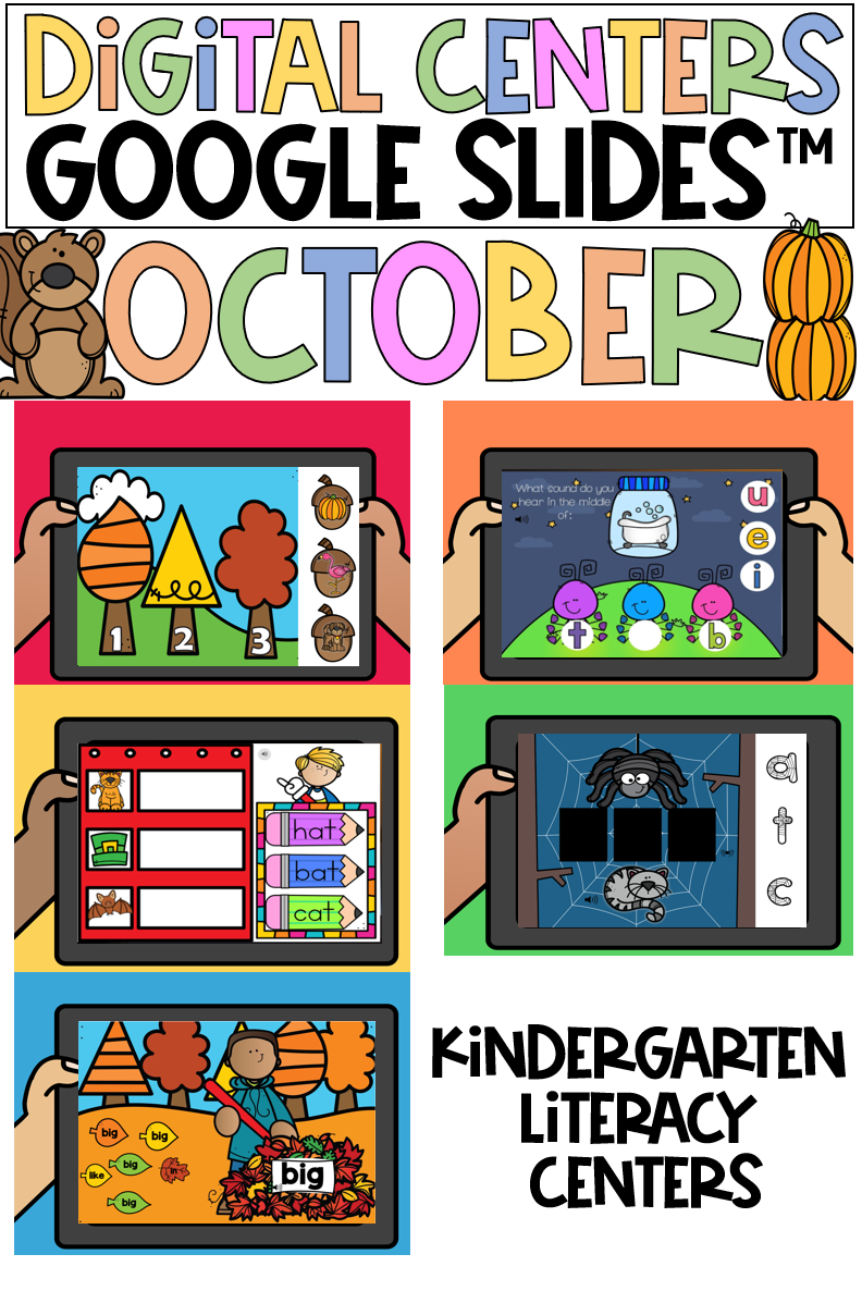 Make October learning fun, engaging, and easy to prep with these October Back to School Digital Kindergarten Math and Literacy Activities for Google Slides™!
